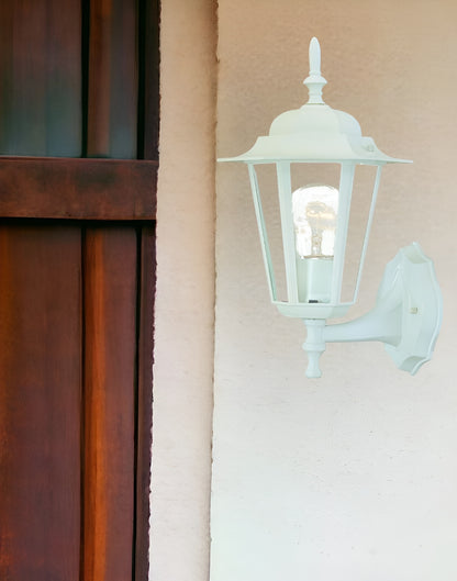 White Glass Lantern Wall Light