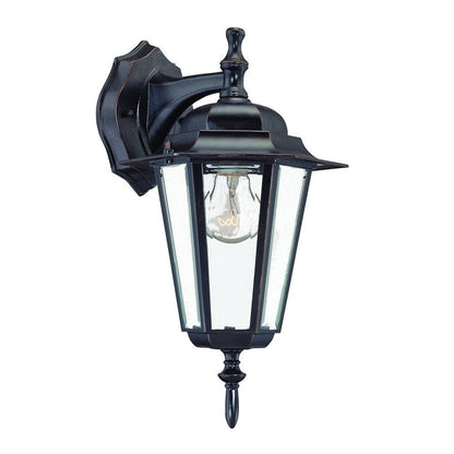 Antique Bronze Glass Hanging Lantern Wall Light HomeRoots