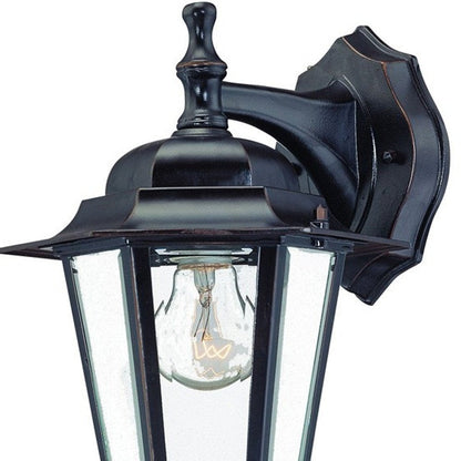 Antique Bronze Glass Hanging Lantern Wall Light HomeRoots