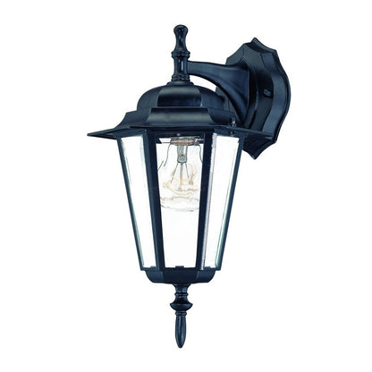 Matte Black Glass Hanging Lantern Wall Light HomeRoots