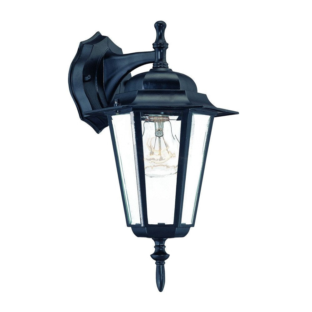 Matte Black Glass Hanging Lantern Wall Light HomeRoots