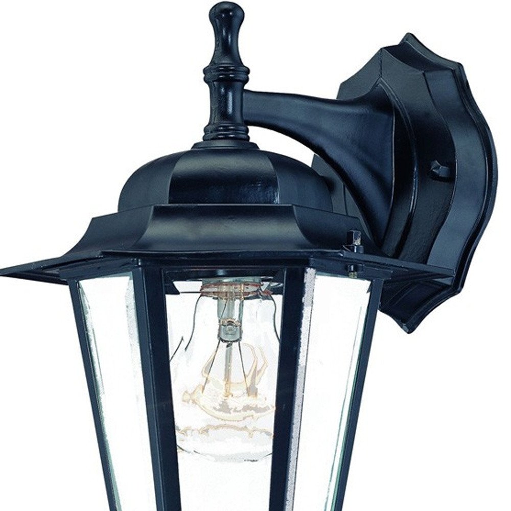 Matte Black Glass Hanging Lantern Wall Light HomeRoots