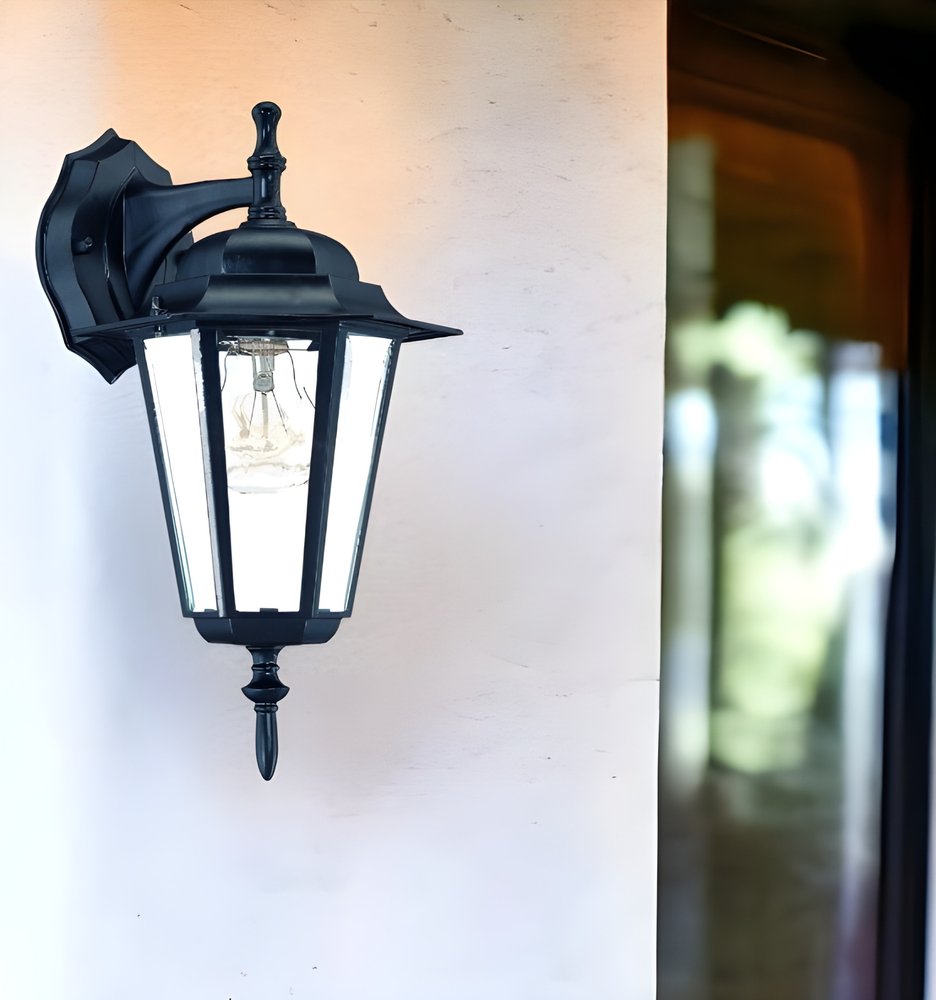 Matte Black Glass Hanging Lantern Wall Light HomeRoots