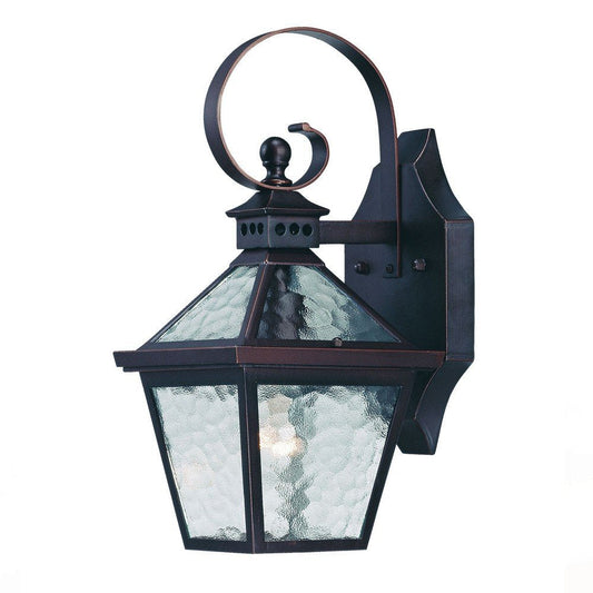 Two Light Antique Bronze Hammered Glass Wall Light HomeRoots