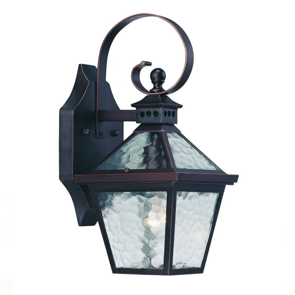 Two Light Antique Bronze Hammered Glass Wall Light HomeRoots