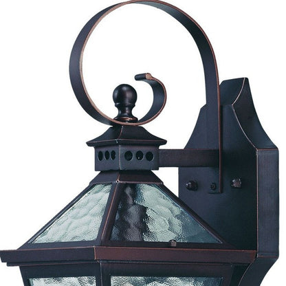 Two Light Antique Bronze Hammered Glass Wall Light HomeRoots