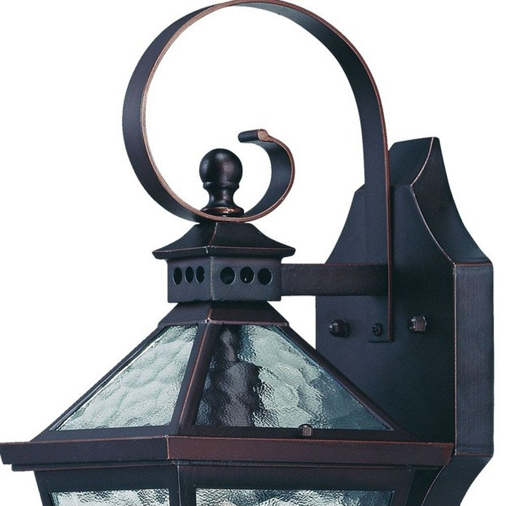 Two Light Antique Bronze Hammered Glass Wall Light HomeRoots