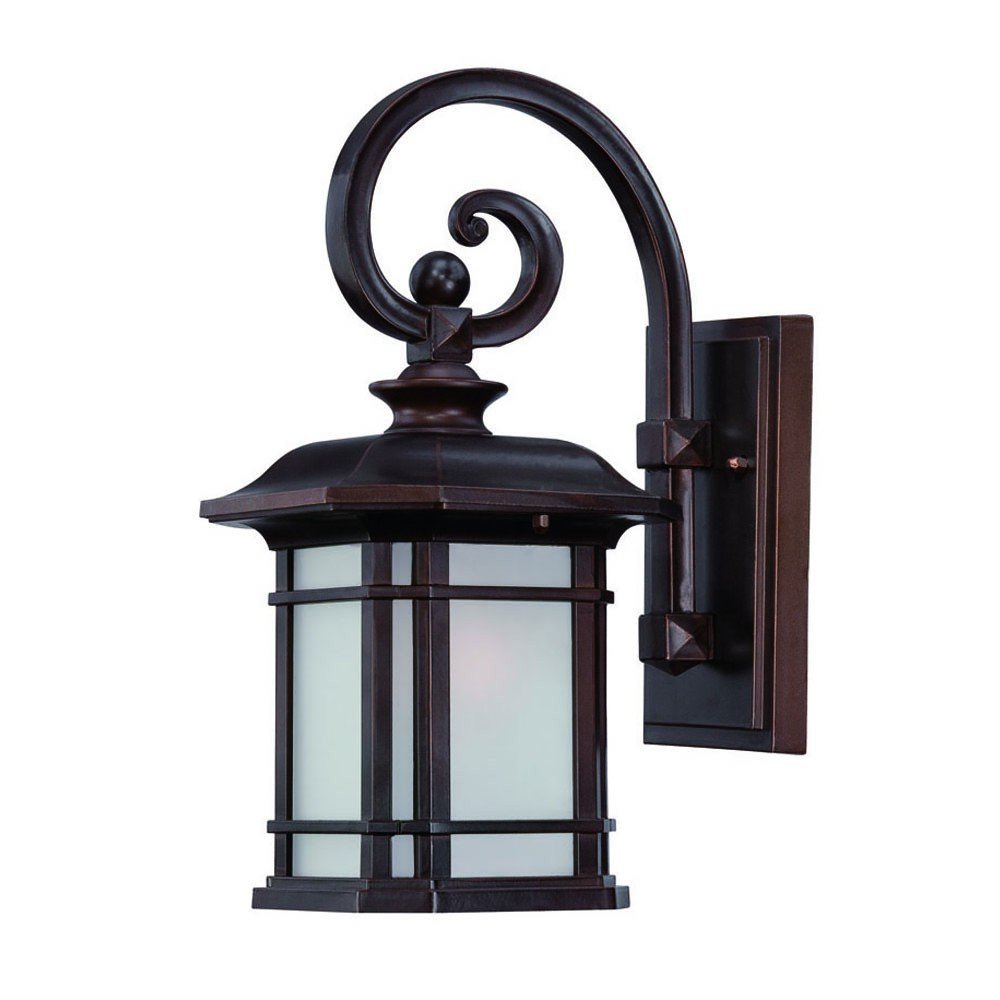 Antique Bronze Frosted Linen Glass Lantern Wall Light HomeRoots
