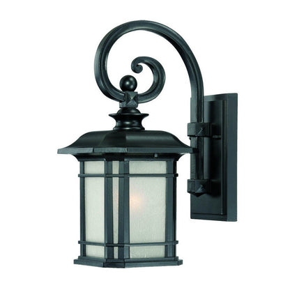 Matte Black Frosted Linen Glass Lantern Wall Light HomeRoots