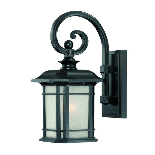 Matte Black Frosted Linen Glass Lantern Wall Light HomeRoots