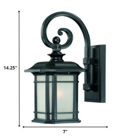Matte Black Frosted Linen Glass Lantern Wall Light HomeRoots