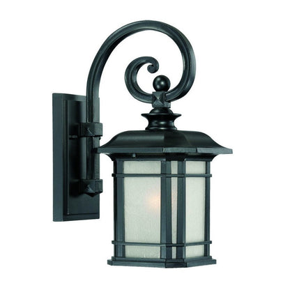 Matte Black Frosted Linen Glass Lantern Wall Light HomeRoots
