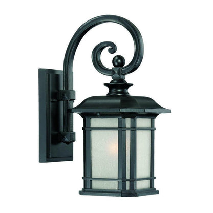 Matte Black Frosted Linen Glass Lantern Wall Light - FurniFindUSA