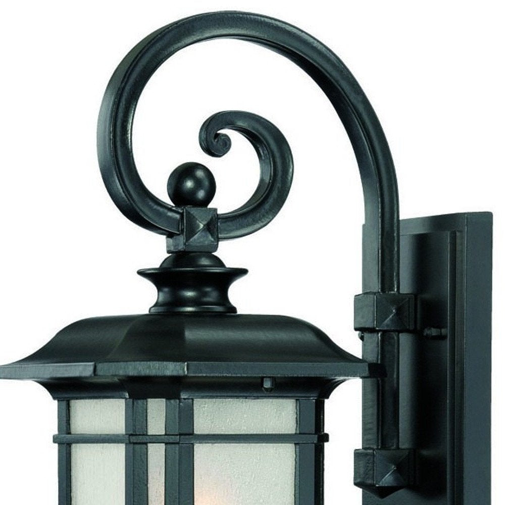 Matte Black Frosted Linen Glass Lantern Wall Light HomeRoots