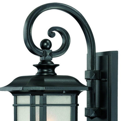 Matte Black Frosted Linen Glass Lantern Wall Light HomeRoots