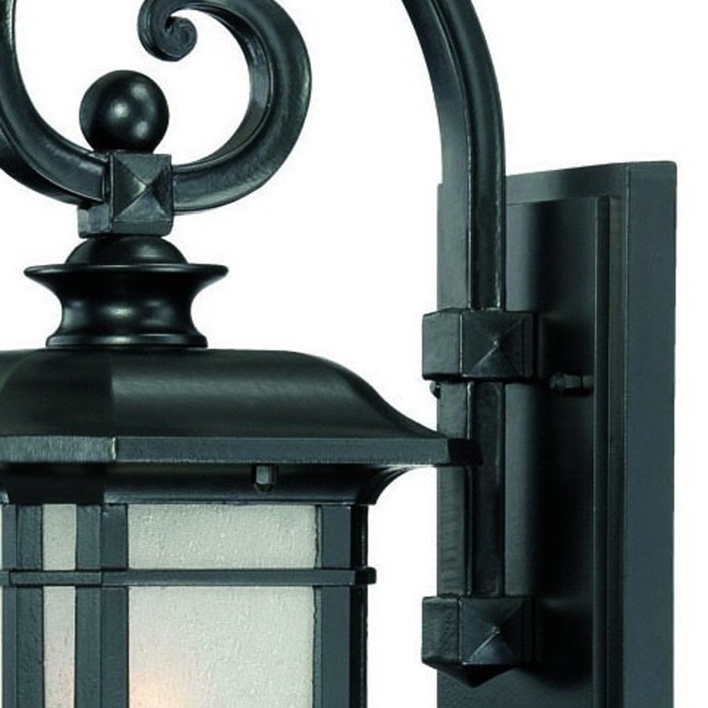 Matte Black Frosted Linen Glass Lantern Wall Light HomeRoots