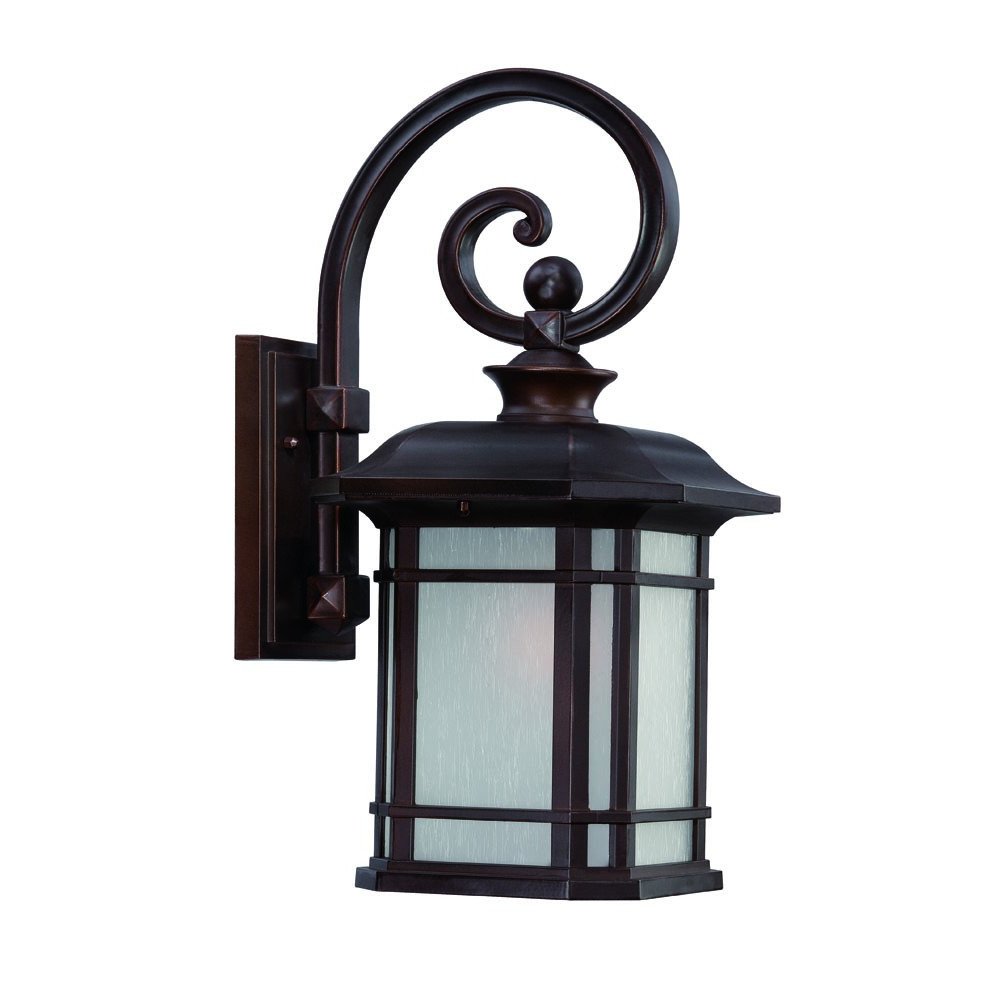 XL Antique Bronze Frosted Linen Glass Lantern Wall Light HomeRoots