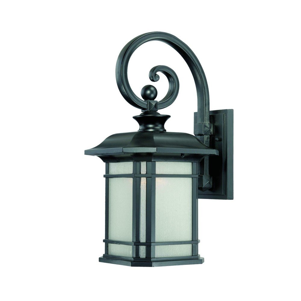 XL Matte Black Frosted Linen Glass Lantern Wall Light HomeRoots