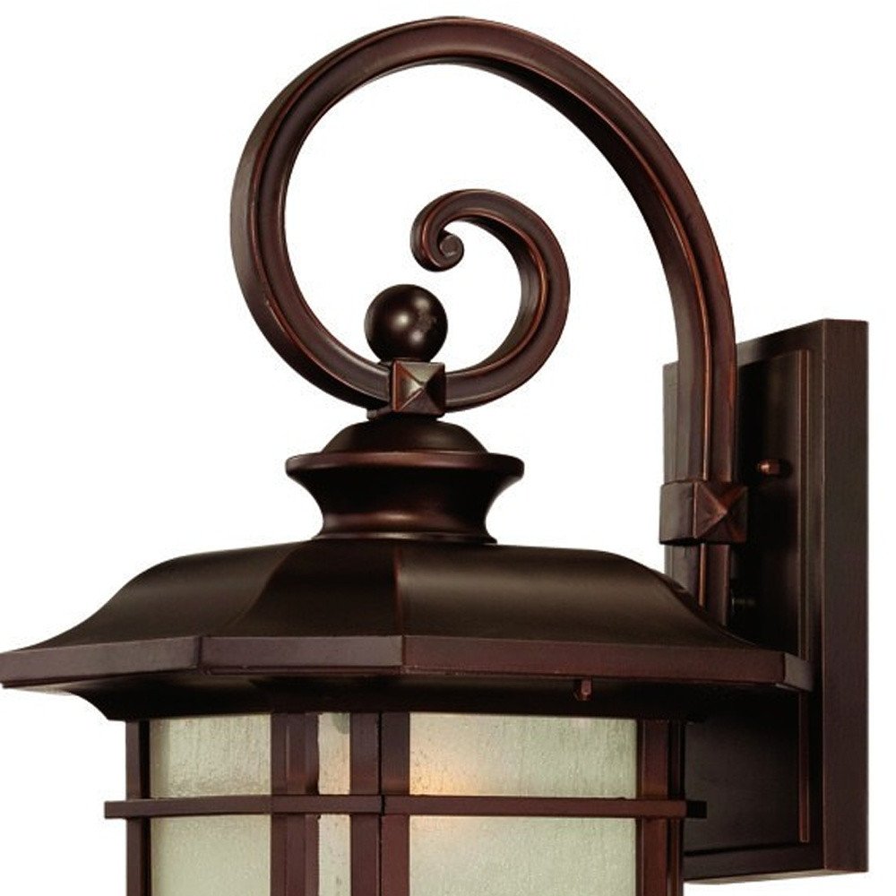 Antiqued Bronze And Clear Frosted Dimmable Outdoor Hanging Light With Antiqued Bronze And Clear Shades — view 4