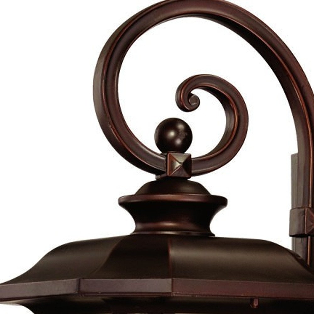 Antiqued Bronze And Clear Frosted Dimmable Outdoor Hanging Light With Antiqued Bronze And Clear Shades — view 5