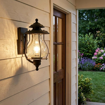 Matte Black Oil Lantern Wall Light HomeRoots