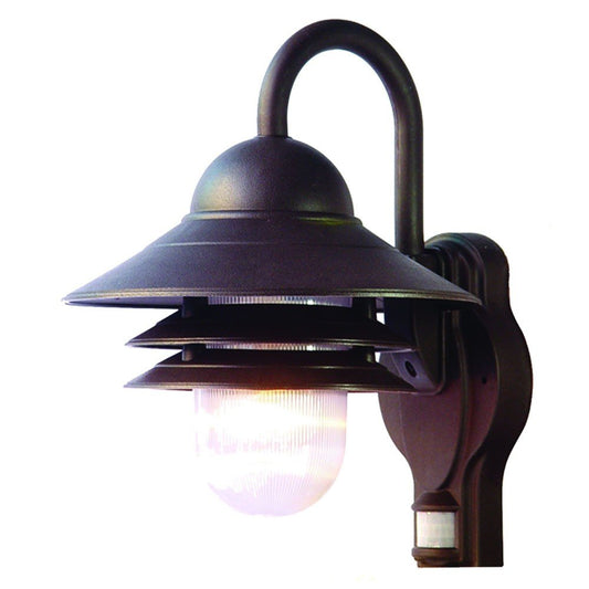 Antiqued Bronze Motion Sensor Outdoor Wall Light HomeRoots