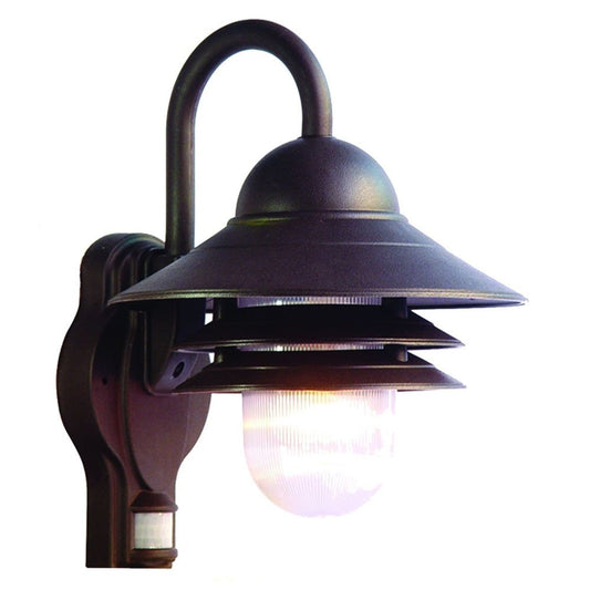 Antiqued Bronze Motion Sensor Outdoor Wall Light HomeRoots