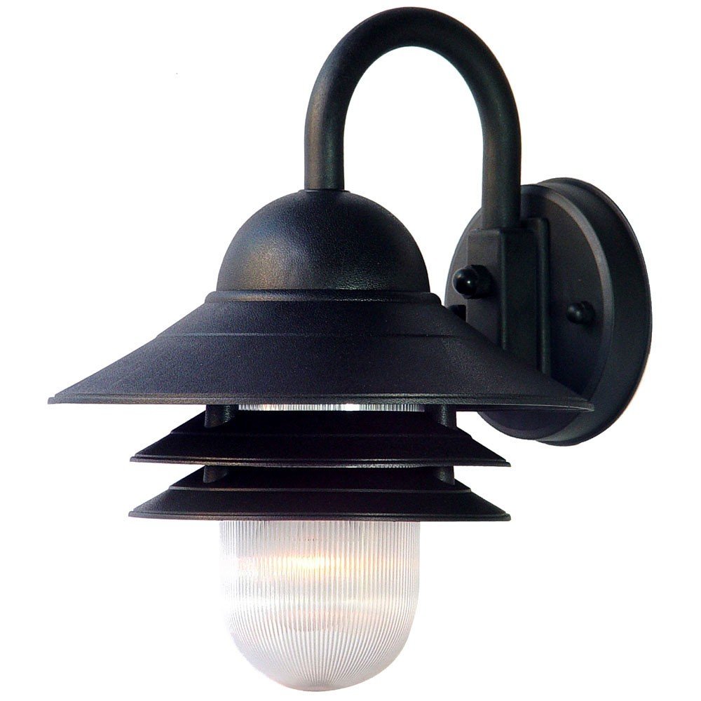 Matte Black Three Tier Lamp Shade Outdoor Wall Light HomeRoots