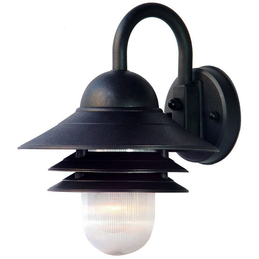 Matte Black Three Tier Lamp Shade Outdoor Wall Light HomeRoots