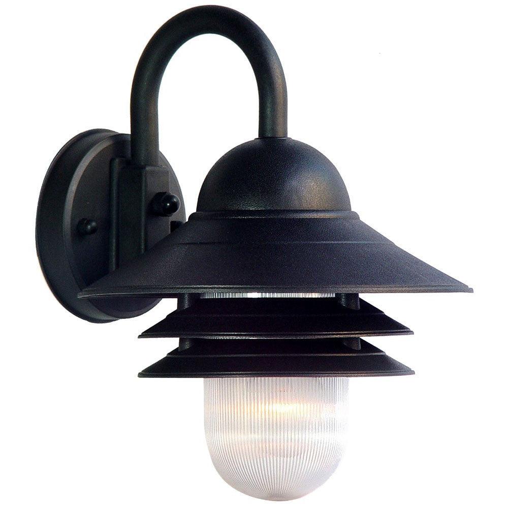 Matte Black Three Tier Lamp Shade Outdoor Wall Light - FurniFindUSA