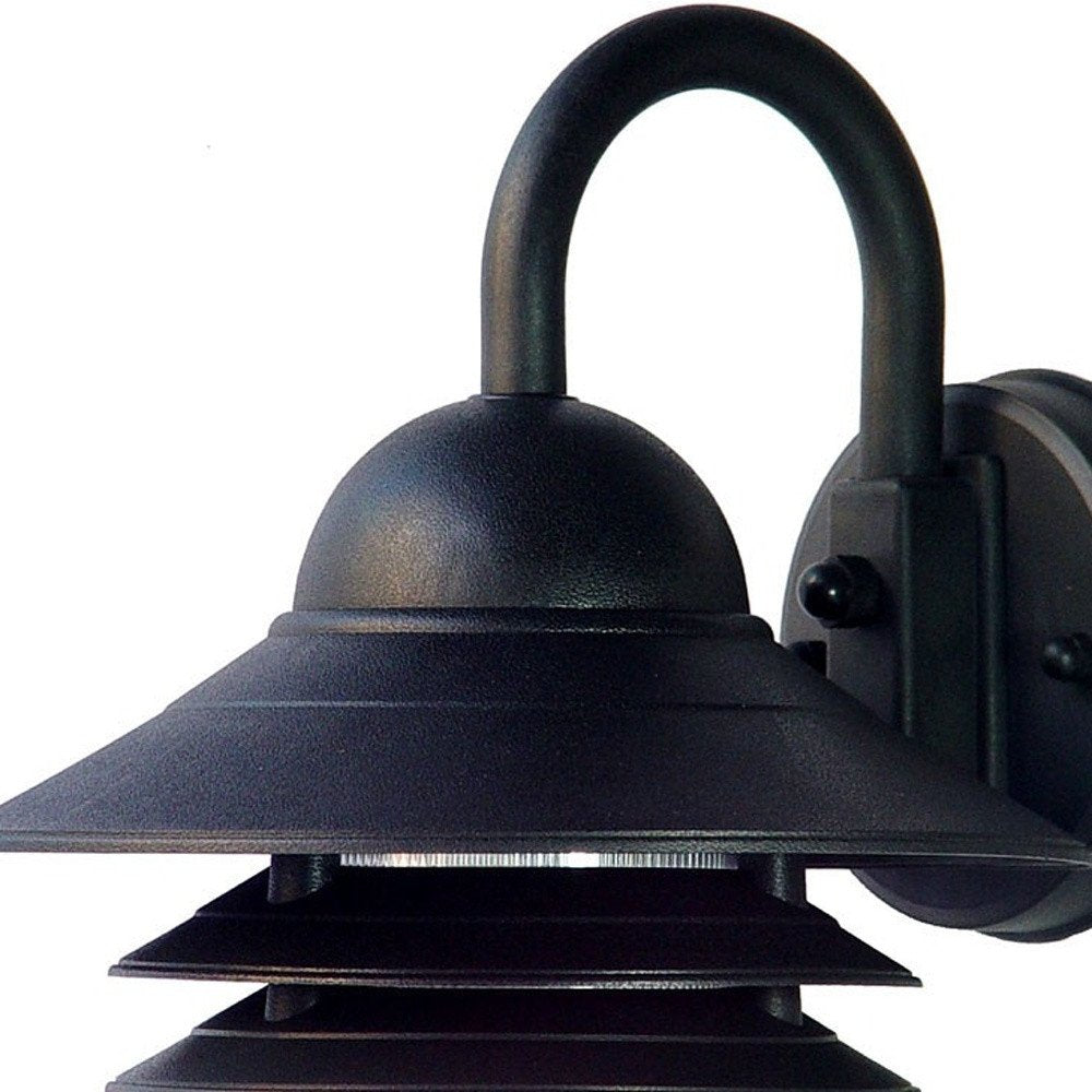 Matte Black Three Tier Lamp Shade Outdoor Wall Light HomeRoots