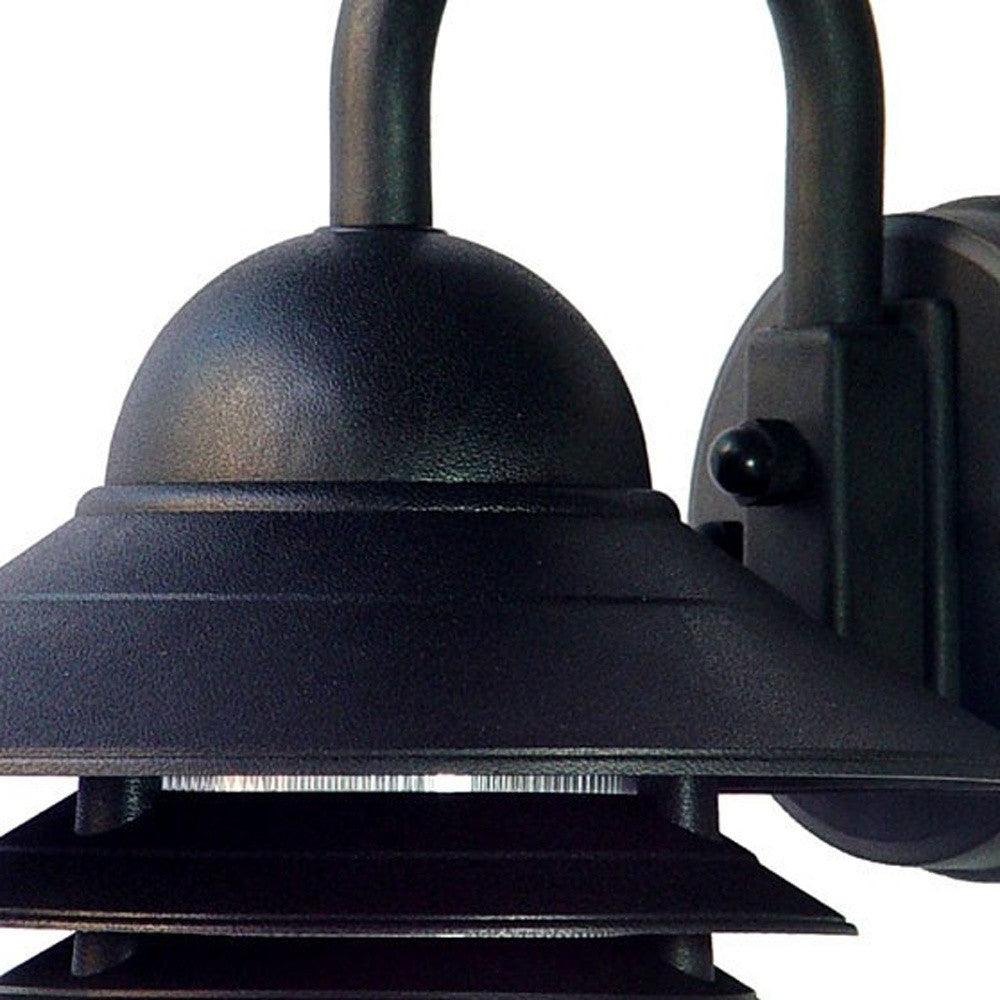 Matte Black Three Tier Lamp Shade Outdoor Wall Light - FurniFindUSA