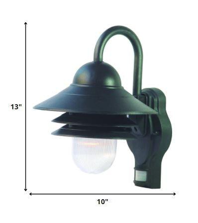 Matte Black Motion Sensor Outdoor Wall Light - FurniFindUSA