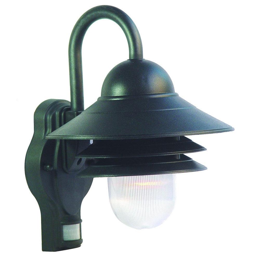 Matte Black Motion Sensor Outdoor Wall Light - FurniFindUSA