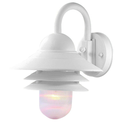 White Three Tier Lamp Shade Outdoor Wall Light HomeRoots