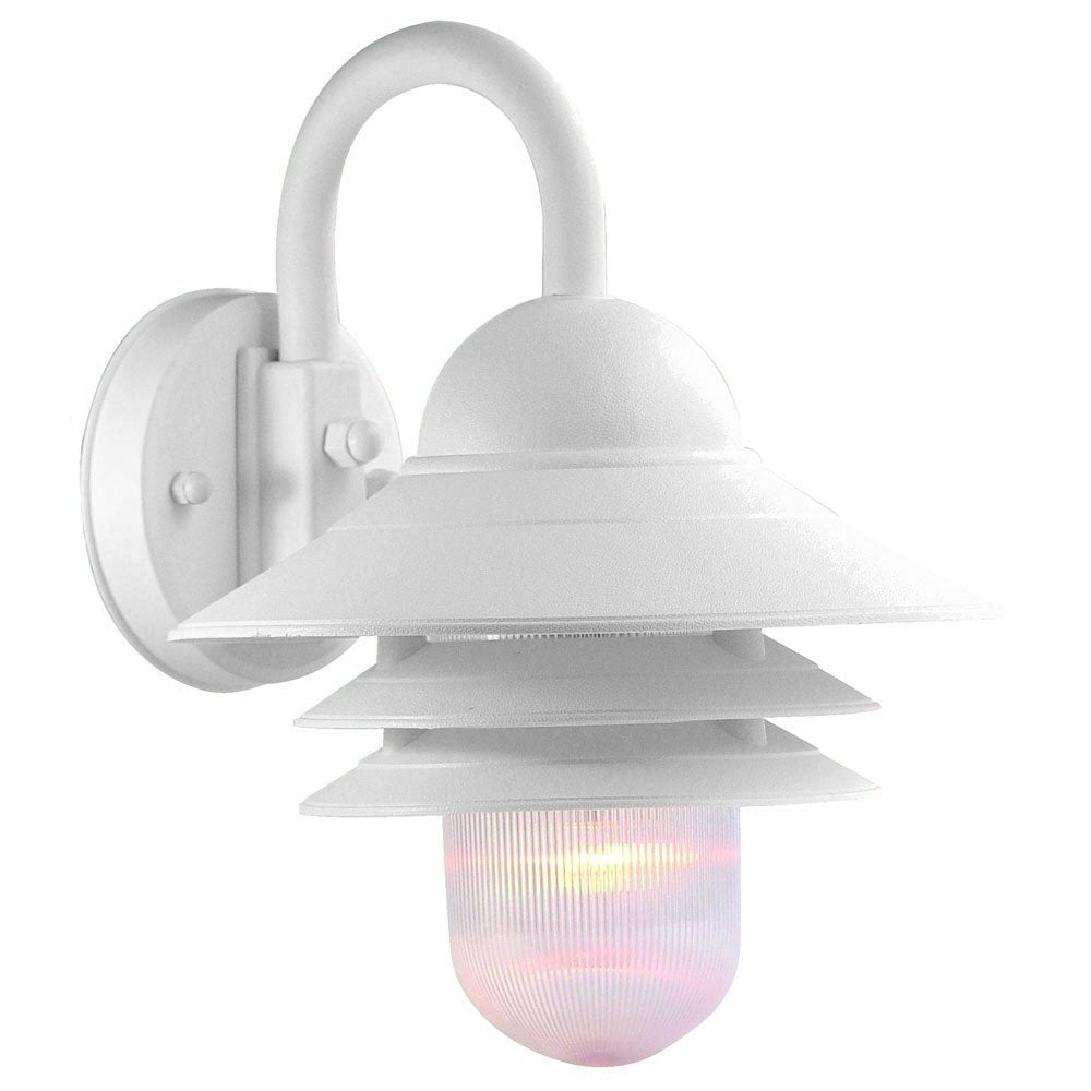 White Three Tier Lamp Shade Outdoor Wall Light HomeRoots
