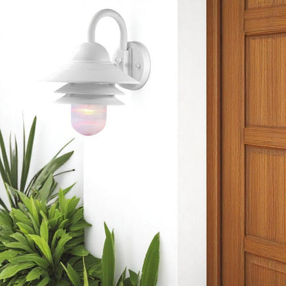 White Three Tier Lamp Shade Outdoor Wall Light HomeRoots