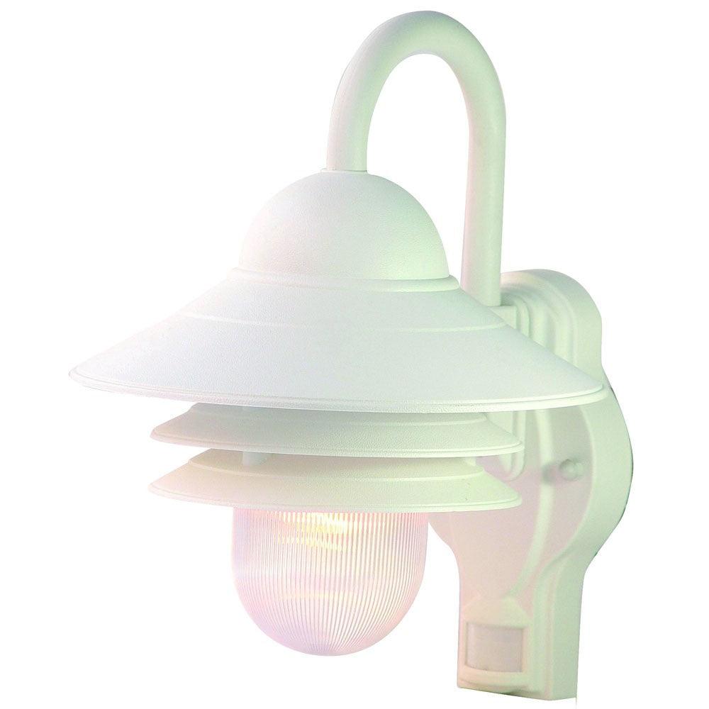 White Motion Sensor Outdoor Wall Light - FurniFindUSA