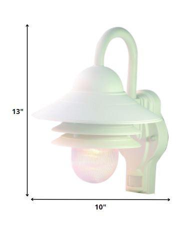White Motion Sensor Outdoor Wall Light - FurniFindUSA