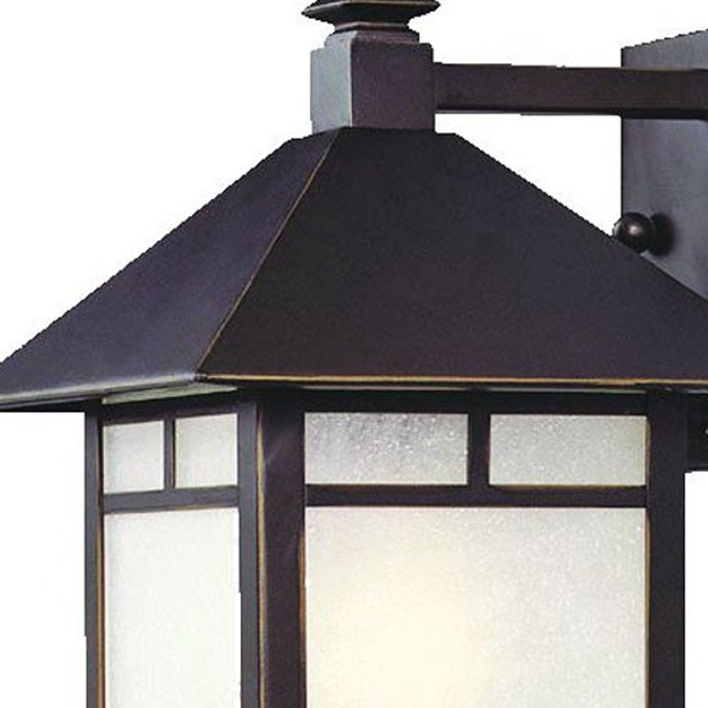 Petite Antique Bronze Frosted Glass Lantern Wall Light HomeRoots