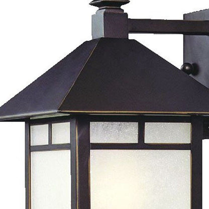 Petite Antique Bronze Frosted Glass Lantern Wall Light HomeRoots
