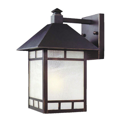 Antique Bronze Frosted Glass Lantern Wall Light HomeRoots