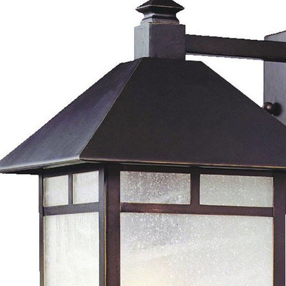 Antique Bronze Frosted Glass Lantern Wall Light HomeRoots