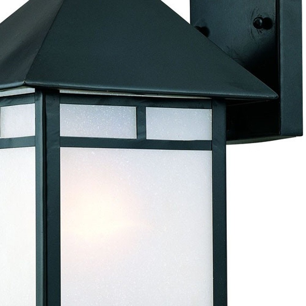 Matte Black Frosted Glass Lantern Wall Light — view 5