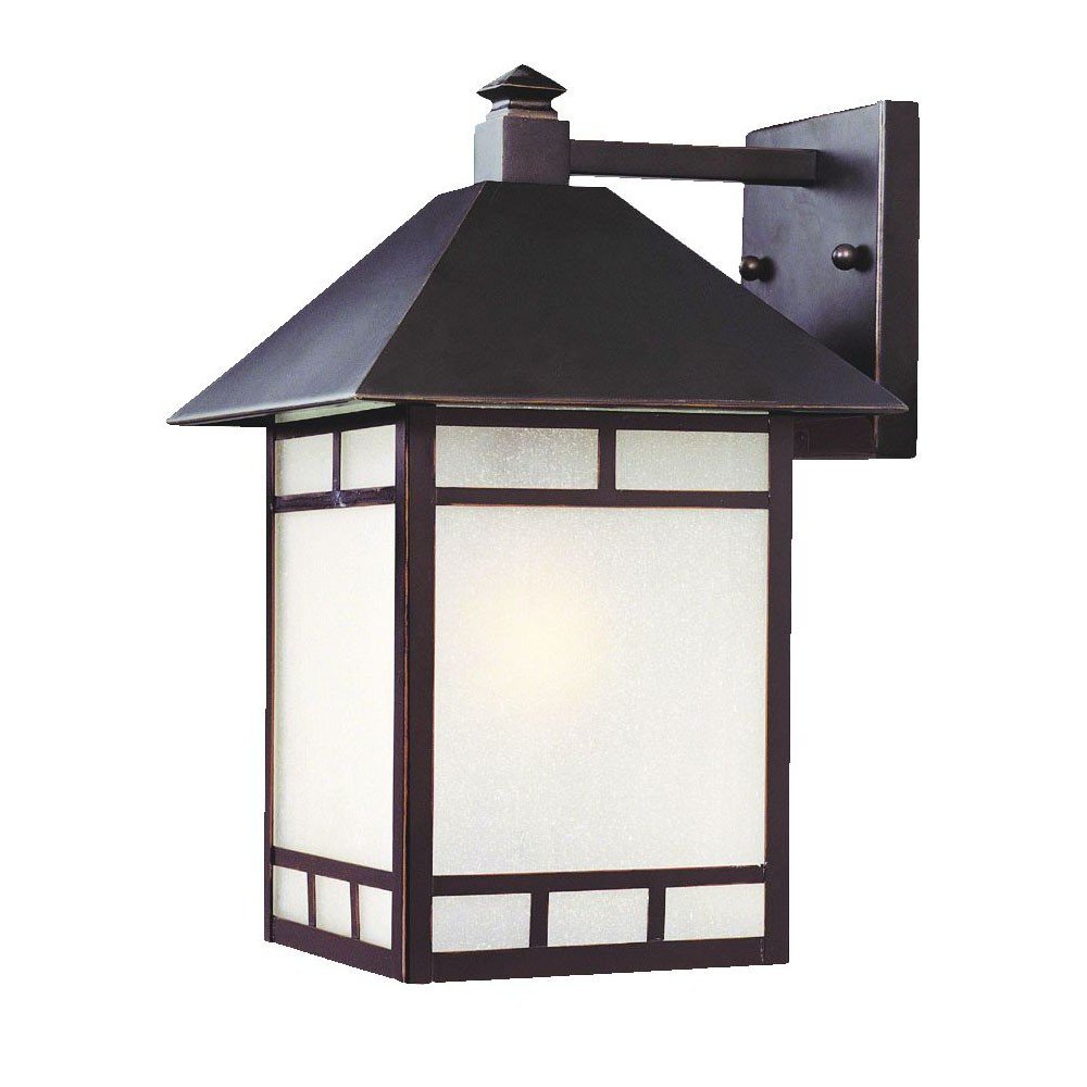 XL Antique Bronze Frosted Glass Lantern Wall Light HomeRoots