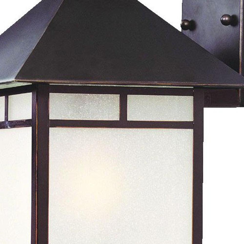XL Antique Bronze Frosted Glass Lantern Wall Light - FurniFindUSA