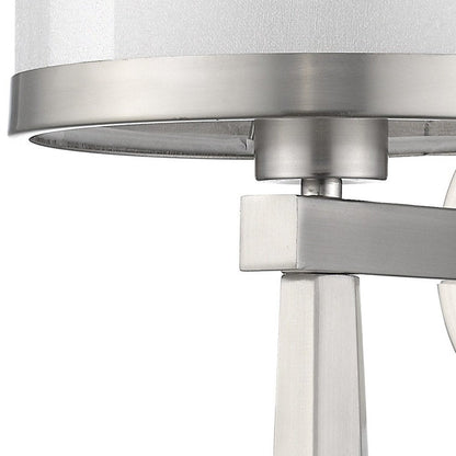 Silver Wall Light with White Sheer Fabric Shade HomeRoots