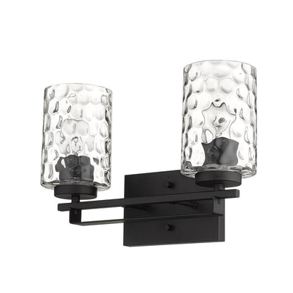10" Black And Clear Metal Vanity Flush Mounted Sconce HomeRoots
