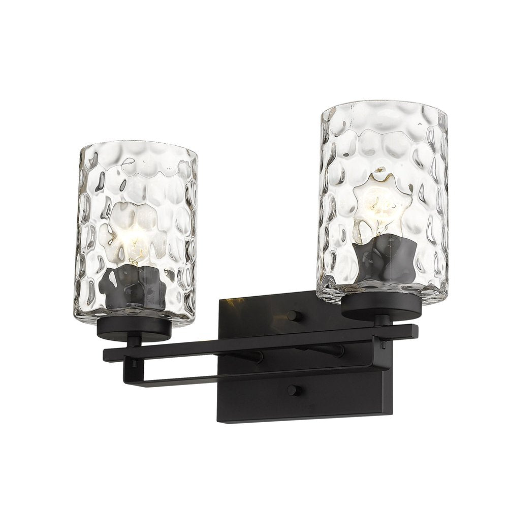 10" Black And Clear Metal Vanity Flush Mounted Sconce HomeRoots