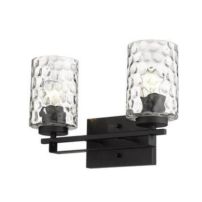 10" Black And Clear Metal Vanity Flush Mounted Sconce HomeRoots